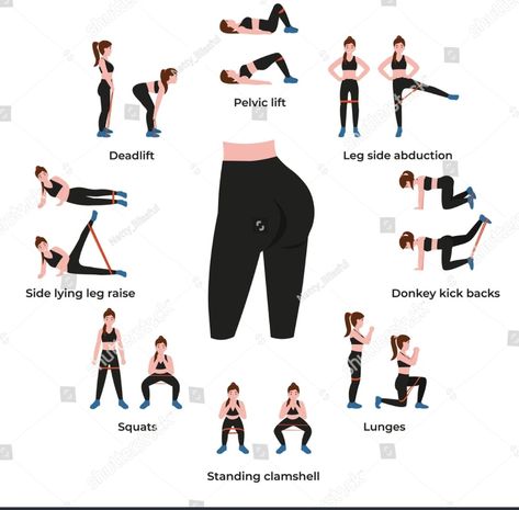 Excersise Band Workout, Resistance Bands Workout, Bands Workout, Gym Workout Plan For Women, Leg Workout At Home, Bum Workout, Body Weight Leg Workout, Mommy Workout, Resistance Band Workout