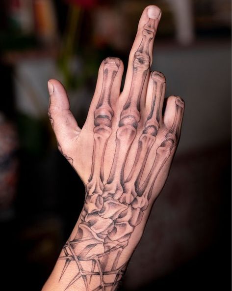 Tattoo Ideas For Men Full Body Skeleton Tattoo, Hand Tattoos For Guys Skeleton, Skeleton Hand Tattoos Men, Hand Tattoos For Guys Men Design, Skeleton Tattoo Hand Men, Skeletal Hand Tattoo, Skeleton Hand Tattoos Women, Hand Bones Tattoo, Skeleton Hand Tattoos For Guys