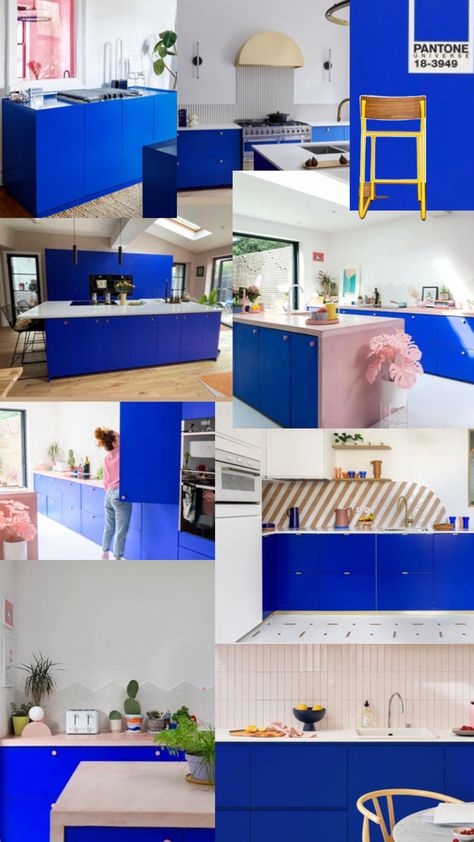 Electric blue kitchens Blue Kitchen, Blue Kitchens, Dream Kitchen, Electric Blue, Kitchens, Electricity, Blue