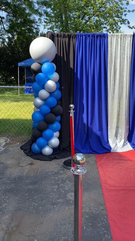 Prom Send Off Ideas, Prom Send Off Ideas Decorations, Graduation Party Blue, Send Off Ideas, Prom Send Off, Blue Graduation Party, Homecoming Decorations, Blue Party Decorations, Senior Graduation Party