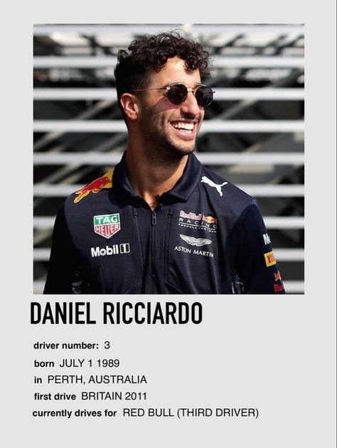 Daniel Ricciardo Polaroid, F1 Polaroid Poster, F1 Polaroid, Daniel Ricciardo Poster, F1 Book, Racing Aesthetic, Driver Card, Danny Ric, Fav Products