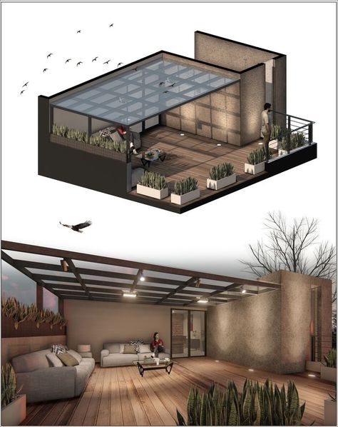 Proyecto: Casa Horizonte |Roof Garden. @residencialpuntadelsol #roofgarden #architecture #archi #architexture #architecturelovers #archilovers #architecturedesign #architect #interiores #interior #interiorismo #interiors #interiordesign #interiordesigner #interiorinspiration #render #rendering #3d #3dmodeling #3dvisualisation #architecture_hunter #arch_graph #allofarchi #archicage #render_awards #interiordecor #render_contest #3dvisualization #showitbetter #interiorismo Roof Architecture, 3d Interior, Interior Rendering, Hotel Boutique, Roof Garden, 3d Visualization, 3d Modeling, Aesthetically Pleasing, Autocad