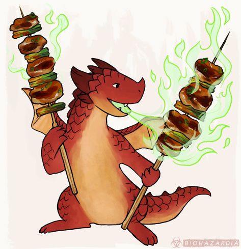 Meat Dragon by Sandara (Flamecraft) Bunny Sketches, Cook Meat, Calm Art, Alchemy Art, New Board, Watch Wallpaper, Apple Watch Wallpaper, A Chef, Painting Class