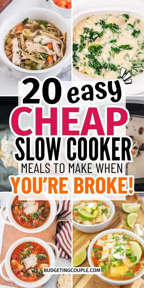 Cheap Slow Cooker Recipes: crockpot recipe for 6 people, easy quick dinner recipes, low carb dinners cheap Easy Crockpot Meal Prep, Cheap Crockpot Meals, Low Calorie Recipes Crockpot, Crockpot Meal Prep, Quick Crockpot Meals, Quick Cheap Dinners, Inexpensive Dinners, Crockpot Meal, Slow Cooker Dinner Recipes