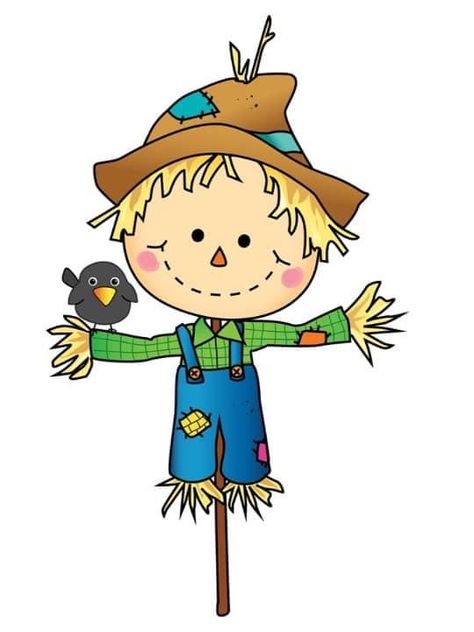 Scarecrow Images Clip Art, Easy Scarecrow Painting, Simple Thanksgiving Drawings, Cute Scarecrow Drawing, Scarecrow Drawing Easy, Scarecrow Doodle, Cartoon Scarecrow, Watercolor Scarecrow, Scarecrow Cartoon