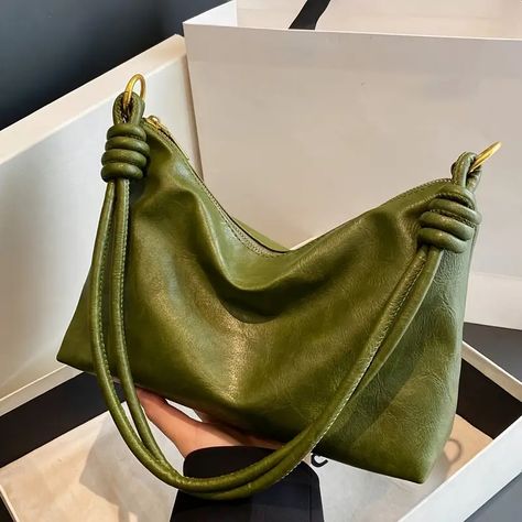 Vintage Soft Crossbody Bag Retro Pu Shoulder Bag Women's - Temu Hobo Bag Patterns, Green Leather Handbag, Green Purse, Bag Women Fashion, Adjustable Bag, Vintage Soft, Brown Bags, Spice Girls, Mua Sắm