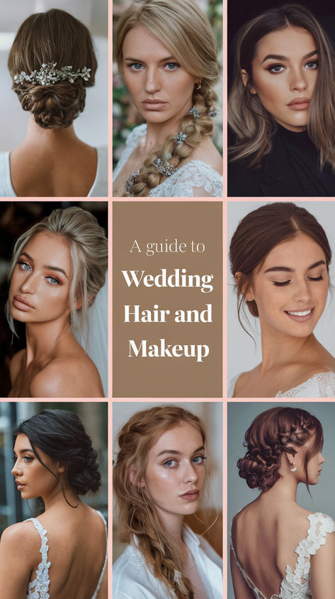 Wedding Hair and Makeup guide Bridal Makup, Radiant Makeup, Timeless Hairstyles, Wedding Hair Makeup, Classic Updo, Romantic Curls, Bridal Hairstyles, Airbrush Makeup, Bridal Look