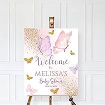 Poster Butterfly, Pink Purple Wedding, Butterfly Baby Shower Theme, Baby Shower Boho, Little Butterfly, Butterfly Decor, Baby Shower Invitaciones, Butterfly Butterfly, Butterfly Baby Shower