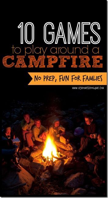 10 Campfire Games - 10 fun, no prep, family memory building games for around a campfire. Great for summer camping trips! (family vacation, camping, family games, play) Camping Hacks With Kids, Camping Ideas For Couples, Campfire Games, Games To Make, Camping Bedarf, Rv Trips, Camping Family, Camping 101, Festival Camping