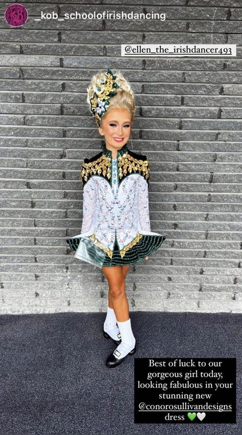 Irish Dance Hair, Dance 2023, Irish Dance Solo Dress, Dance Solo, Dancing Dresses, Dance Hair, Dance Memes, Solo Dress, Irish Dancing