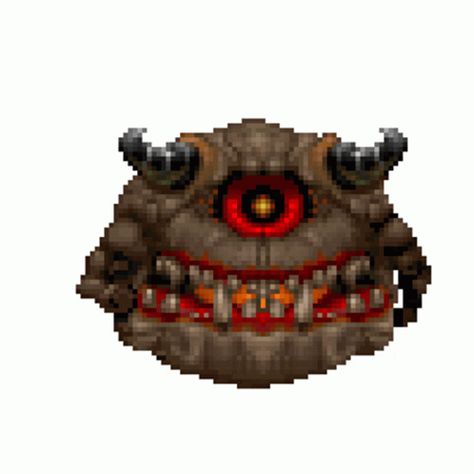 Doom Demon Sticker - Doom Demon Pixel Art - Discover & Share GIFs Demon Pixel Art, Doom Demons, Doom Eternal, Pumpkin Carving, Animated Gif, Cool Gifs, Pixel Art, Chibi, Gif