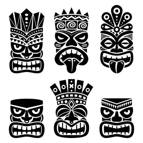 American Traditional Tiki Tattoo, Tiki Masks, Tiki Tattoo, Tiki Hawaii, Tiki Faces, Totem Design, Tiki Head, Tiki Statues, Tiki Art