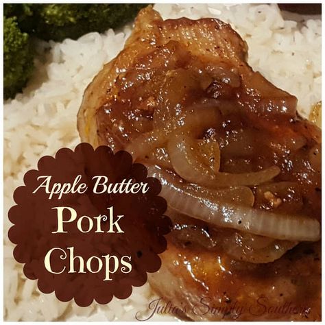 Apple Butter Pork Chops, Butter Pork Chops, Crockpot Apple Butter, Recipe Using Apples, Crockpot Apple, Apple Butter Crock Pot, Apple Pork, Apple Butter Recipe, Easy Pork Chops