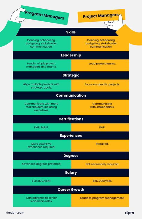 Program Management Vs Project Management: What’s The Difference? Led Projects, Career Day, Strategic Goals, Program Management, Senior Management, Leadership Roles, Career Growth, Design Program, Life Cycles