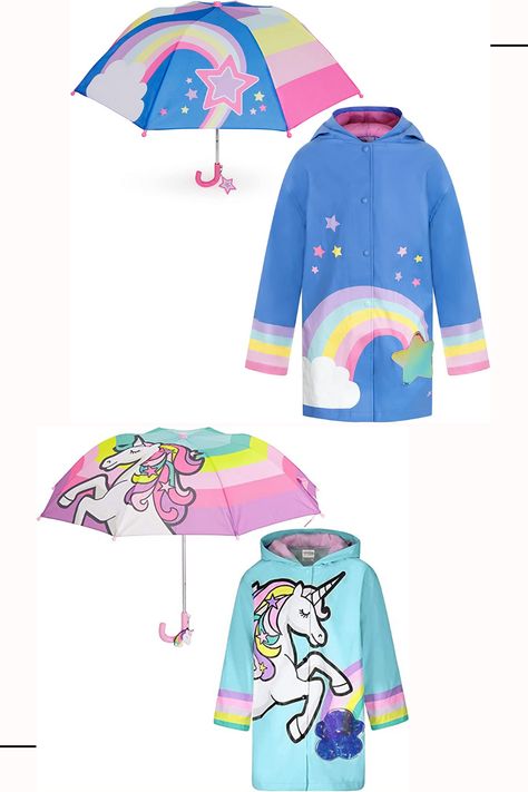 Girls Rain Coat, Girls Rain Boots, Boys Rain Boots, Girls Raincoat, Kids Umbrellas, Umbrella Girl, Raincoat Kids, Kids Rain, Dinosaur Design