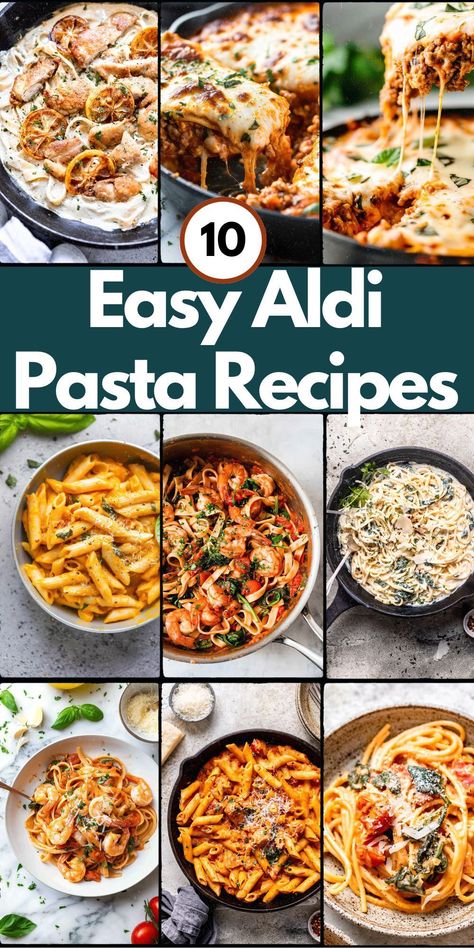 Discover 10 easy pasta recipes perfect for spring and summer, featuring one pot pastas and budget-friendly Aldi ingredients. Quick and economical dinner solutions for every family! Meals With Shell Pasta, Easy Shell Pasta Recipes, Pasta And Prawns Easy Recipes, Simple Pasta Recipes Few Ingredients, Cheap Healthy Pasta Recipes, Aldi Dinner Recipes, Quick Pasta Dinner, Easy Tagliatelle Recipe, Aldi Pasta Recipe