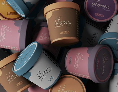 Ice Cream Branding Projects | Photos, videos, logos, illustrations and branding on Behance Ice Cream Logo Branding, Ice Cream Branding Design, Ice Cream Cup Design, Ice Cream Cups Packaging, Ice Cream Cups Design, Ice Cream Packaging Design, Ice Cream Branding, Cream Branding, Creative Ice Cream