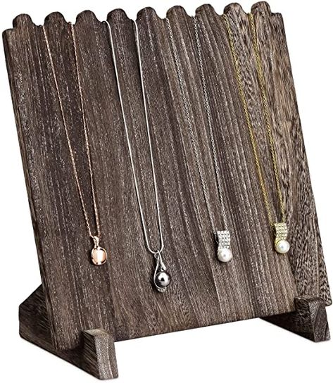 MOOCA Wooden Plank Necklace Jewelry Display Stand for 8 Necklaces, Necklace Display Holder, Wood Plank Necklace Display Stand, Necklace Storage Holder, Jewelry Display Stand, Coffee Color : Clothing, Shoes & Jewelry Jewelry Holder Stand, Rustic Jewelry Display, Necklace Jewelry Display, Jewelry Display Stand, Wooden Plank, Necklace Storage, Necklace Stand, Antique Bracelets, Jewelry Display Stands