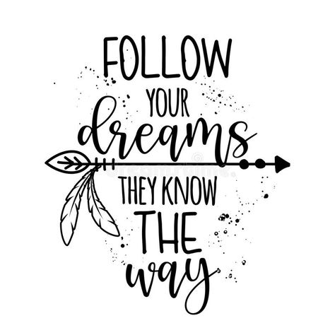 Follow Your Dreams, They Know The Way Stock Vector - Illustration of drawn, believe: 173696079 Modern Calligraphy Quotes, Your Dreams Quotes, Follow Your Dreams Quotes, Calligraphy Quotes Doodles, Brush Lettering Quotes, Dreams Quotes, Doodle Quotes, Bullet Journal Quotes, Handlettering Quotes