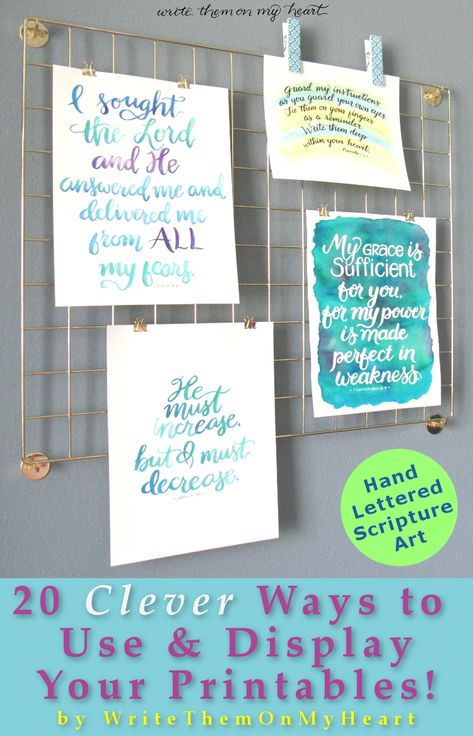 Godly Messages, Watercolor Scripture, Wall Grid, Display Quotes, Printable Scripture, Bible Printables, Church Nursery, Quotes Bible, Bible Love