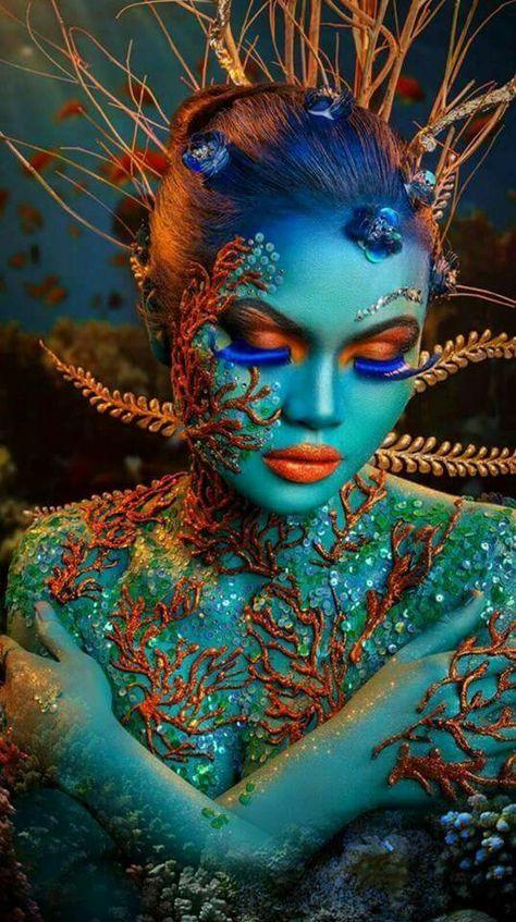 Smink Inspiration, Makeup Academy, Mermaid Makeup, Special Effects Makeup, Fantasy Photography, Fx Makeup, Sfx Makeup, Fantasy Makeup, Mermaid Art