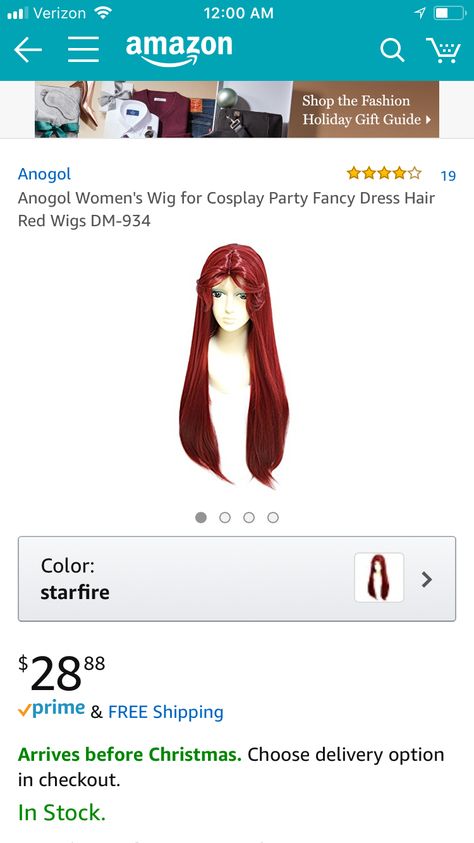 Great wig! Halloween Costumes Starfire, Starfire Curly, Starfire Cosplay Ideas, Starfire Judas Contract Costume, Starfire Wig, Red Wigs, Amazon Shopping, Womens Wigs, Holiday Gift Guide