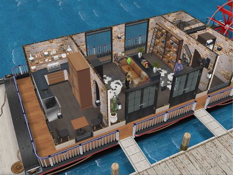 Sims Freeplay Boat House Ideas, Boat House Ideas, Sims Free Play, Interior Layout, Sims Freeplay, Boat House, Free Play, Houseboat, Cute House