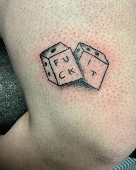 30+ Dice Tattoos: Best Drawings and Meaning of Dice - 100 Tattoos Skull Dice Tattoo, Dice Tattoo Placement, Roll The Dice Tattoo, Dice Tattoos, Simple Tatto, Dice Tattoo, Love Yourself Tattoo, Small Tats, 100 Tattoo