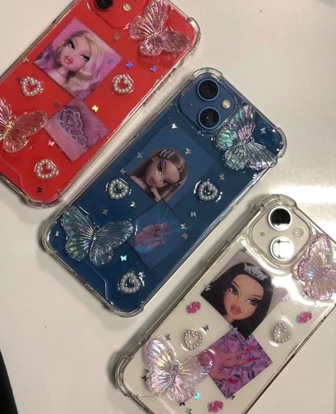 Iphone 12 Pro Aesthetic Case, Bratz Phone Case, Bratz Phone, Aesthetic Phone Case Ideas, Custom Phone Cases Ideas, Y2k Phone Case, Friends Phone Case, Diy Case, Kawaii Phone Case