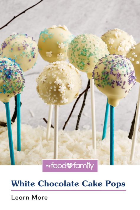 White Chocolate Cake Pops, Chocolate Cake Pops Recipe, Cookie Balls Recipe, Banana Recipes Easy, Cake Pops Recipe, Christmas Meals, Chocolate Cake Pops, Frozen Snow, White Chocolate Cake