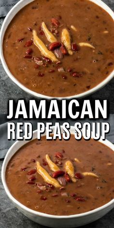 Jamaican Red Bean Soup, Jamaican Bean Soup, Jamaican Peas Soup, West Indian Soup Recipes, Red Beans Soup Recipes, Jamaican Soup Dumplings, Jamaican Red Peas Soup, Carribean Soup Recipes, Soup Recipes With Dumplings