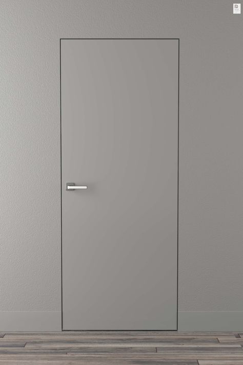 Steel Concealed Door Jamb System by Belldinni. Flush door slabs. European Design. We ship all over the States ✆ +1 (646) 506-4920 Flush Mount Door, Seamless Doors Interior, Frameless Door Detail, Frameless Interior Doors, Doors Without Frame, Invisible Sliding Door, Doors Without Trim, Concealed Door Design, Frameless Doors Interior