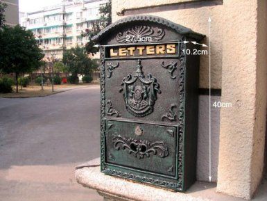 Victorian Style Wall Mounted Cast Iron Mailboxes Weight 12lb (Antique Bronze Blossoming) - Amazon.com Wrought Iron Mailbox, Victorian Mailboxes, Iron Mailbox, Mailbox Decorations, Antique Mailbox, Mailbox Stand, Vintage Mailbox, Mailbox Ideas, Vintage Mail