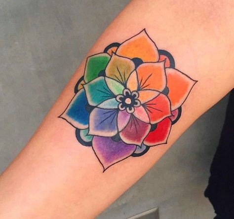 Hair~Color wheel tattoo❤ Color Wheel Tattoo Hairstylist, Art Teacher Tattoo, Rainbow Flower Tattoo, Color Wheel Tattoo, Cosmetology Tattoos, Hairdresser Tattoos, Hair Color Wheel, Hairstylist Tattoos, Rainbow Tattoo