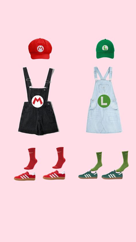 #preppy#mario#red#luigi#green#halloween#fall#duo#candy Green Halloween, Duo Costumes, Mario And Luigi, Halloween Fall, Mario, Halloween Costumes, Candy, Halloween, Green