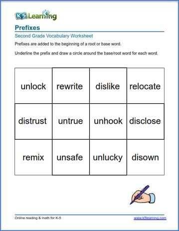 Root Words Worksheet, Prefixes Worksheet, Worksheets For 2nd Grade, Prefix Worksheet, Teaching Prefixes, Kindergarten Vocabulary, Suffixes Worksheets, Words Worksheet, 5th Grade Worksheets