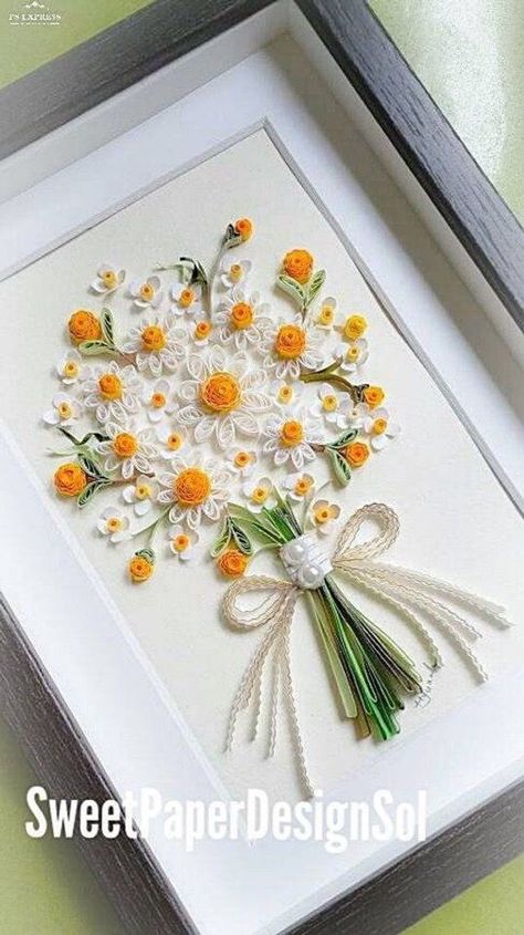 Quilling Flowers/Beautiful Paper #quilling flowers Quilling Daisy, Paper Quilling For Beginners, Crochet Wall Art, Kraf Kertas, Paper Quilling Flowers, Paper Quilling Cards, Quilling Work, Paper Daisy, Desain Quilling