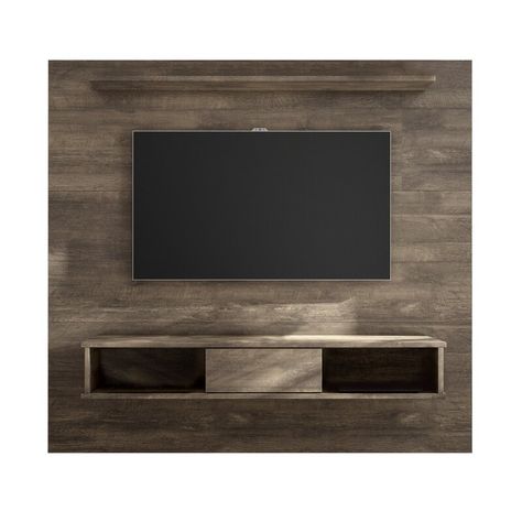 Loon Peak® Beton Floating TV Stand for TVs up to 70" | Wayfair Floating Entertainment Center, Tv Entertainment Centers, Floating Tv Stand, Floating Tv, Tv Panel, Tv Board, Entertainment Center Decor, Mounted Shelves, Tv Stand Wood