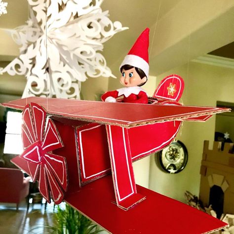 E Zink on Instagram: “Elves and friends putting on an air show among the snowflakes. I might have to keep these cardboard planes for next year. Too many elf…” Cardboard Airplane, Elf Ideas, An Elf, Paint Marker, Paper Plane, Air Show, White Paint, On The Shelf, Christmas Elf