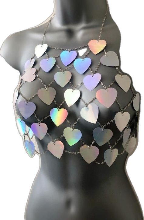 Heart Harness, Fest Outfits, Chain Top, Gowns Prom, Diy Tutorials, Silver Sequin, Rave Outfits, Stage Outfits, Mode Inspiration