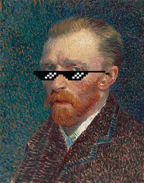 #vangogh #vangoghwallpaper Van Gogh Profile Picture, Van Gogh Profile, Funny Van Gogh, Van Gogh Wallpaper, Funny Sunglasses, Van Gogh Painting, Cartoon Profile, Van Gogh Paintings, Funny Wallpaper