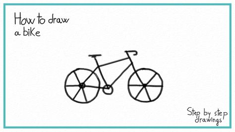 How to draw a BIKE in 7 STEPS - EASY #drawings #bike #stepbystepdrawings #easydrawings Bike Drawings Easy, Cartoon Bike Drawing, Bike Doodle Easy, How To Draw Cycle, How To Draw A Bike Easy, Easy Bicycle Drawing, How To Draw A Bike, Cycle Drawing, Bicycle Drawing