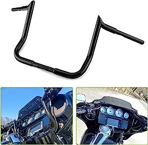 Mofun 12" Rise Handlebar 1-1/4" Ape Hanger Monkey Bagger Bar Gloss Black Compatible with 1986-2023 Harley Touring Street Glide Electra Glide Models with Batwing Fairing Ape Hangers, Motorcycle Handlebar, Electra Glide, Street Glide, Bat Wings, Gloss Black, Black