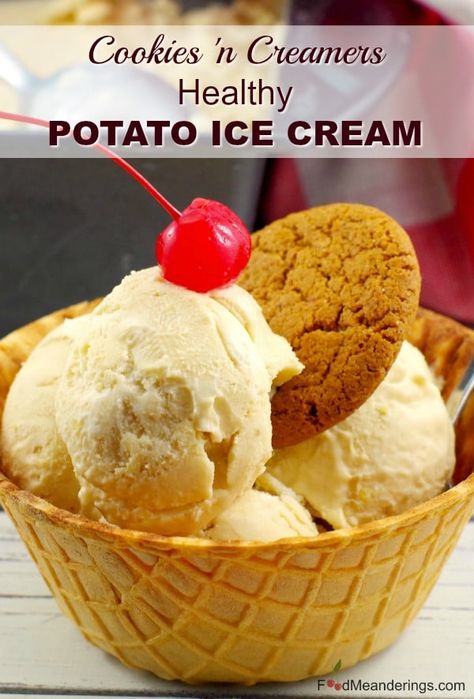 Potato Ice Cream, Creamer Potatoes, Churn Ice Cream, Winning Recipes, Making Homemade Ice Cream, No Churn Ice Cream, Eating Ice, Ginger Snap Cookies, Canadian Food