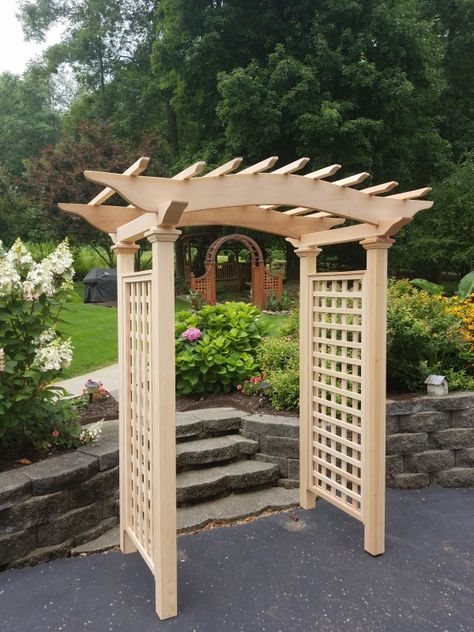 Green Pond Arbor Cedar Arbor, Green Pond, Wood Arbor, Wooden Arbor, Tree Tent, Square Lattice, Arbors Trellis, Cedar Posts, Cedar Garden