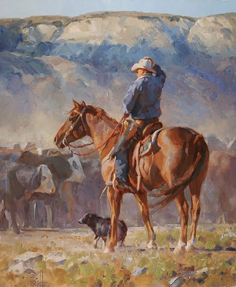 Jason Rich, Cowboy Artist Cowboy Artists, Painted Horses, Western Artwork, Western Paintings, Cowboy Horse, West Art, Cowboy Art, Equine Art, A4 Poster