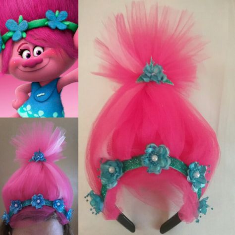 Poppy headband Poppy Headband Trolls Diy, Troll Headband Diy, Trolls Headband, Poppy Trolls, Crazy Hat, Birthday 2023, Trolls Birthday Party, Crazy Hats, Costume Diy