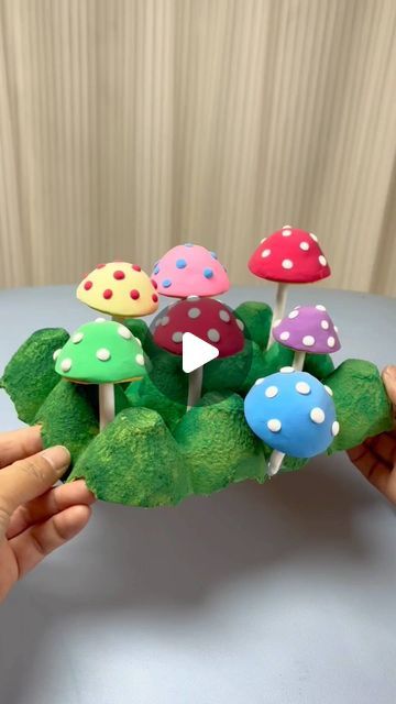 Crafts With Egg Trays, Egg Cartoon Art Kids Crafts, Mushroom Crafts Preschool, Birthday Card Preschool, Mushroom Kids Craft, Mushroom Preschool Activities, Egg Tray Craft Diy, Mushroom Crafts For Kids, Mushroom Diy Crafts