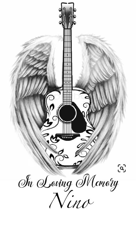 Guitar With Wings Tattoo, Music Tats, Guitar Angel, Saxophone Tattoo, Cool Eye Drawings, Farm Fest, Remember Tattoo, Guitar Tattoo Design, Eye Drawings