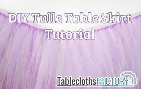 Create your Own No-Sew Tulle Table Skirt! – tableclothsfactory.com Tule Table Skirt, Diy Table Skirts, Diy Jupe, Tutu Table Skirt, Tutu Table, Tulle Table Skirt, Diy Tulle, Tulle Table, Tutu Tutorial